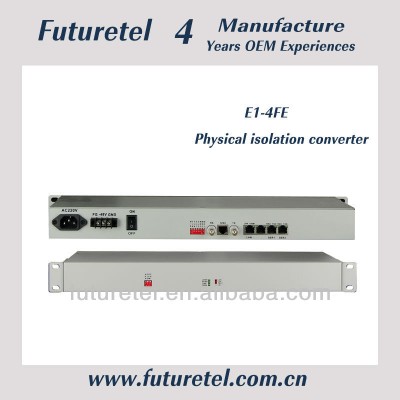 Framed E1/FE1 to 4x Ethernet 10/100Base-T interface converter