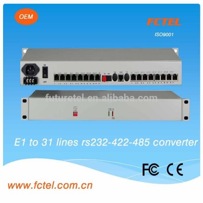 19"inch 8 port rs232 rs485 rs422 to e1 ethernet protocol converter